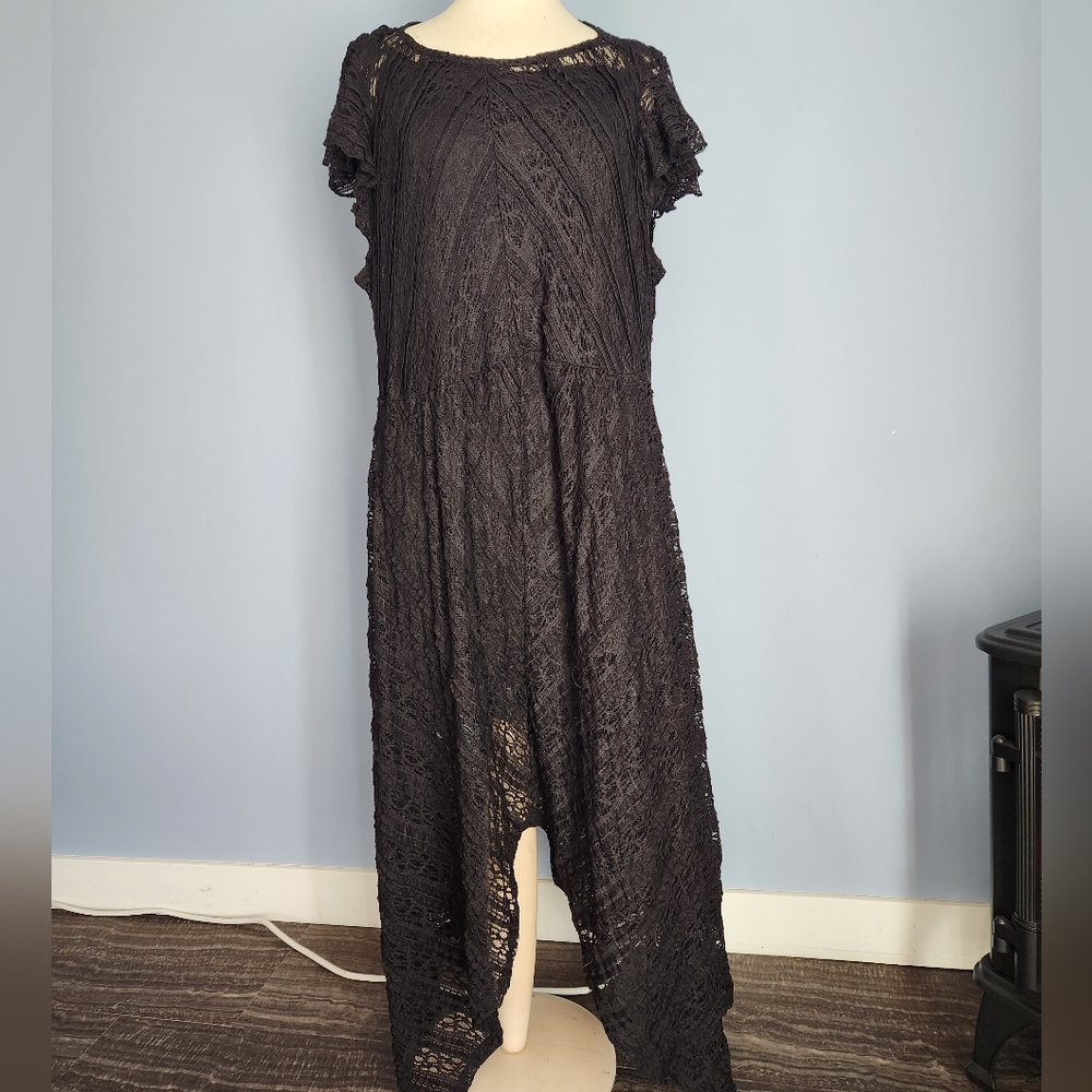 Torrid Black Lace High Low Dress
